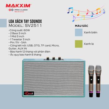 LOA XÁCH TAY SOUNDX, MODEL: SV2511