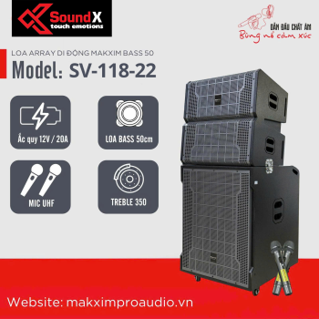 LOA ARRAY DI ĐỘNG SOUNDX BASS 50 MODEL: SV-118-22