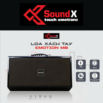 LOA XÁCH TAY 6 ĐƯỜNG TIẾNG SOUNDX MODEL: Emotion M8