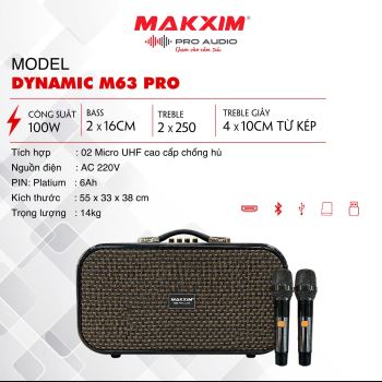 LOA XÁCH TAY MAKXIM DYNAMIC M63 PRO