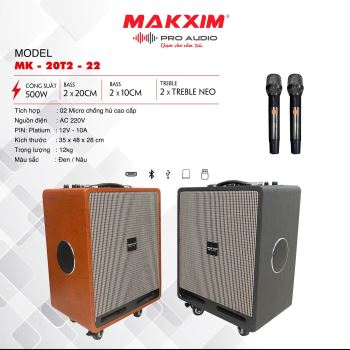 LOA DI ĐỘNG MAKXIM 2 BASS 20. MODEL: MK-20T2-22